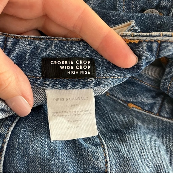 VERONICA BEARD Button Fly Crosbie High Rise Cropped Wide Leg Jeans - Picture 8 of 10